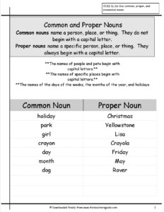 common and proper noun definition for class 2