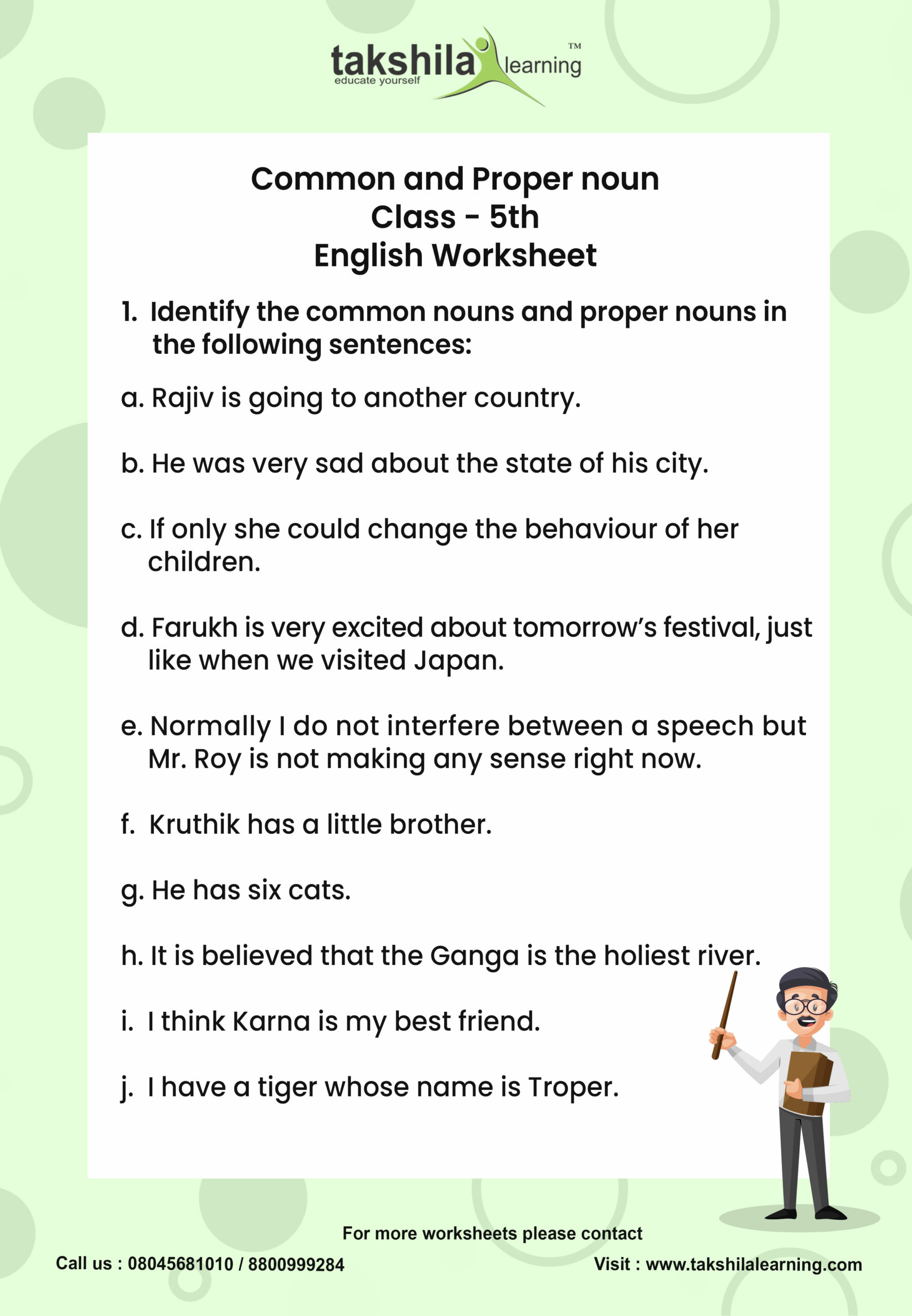 Common And Proper Nouns Worksheet With Answers Pdf CommonWorksheets