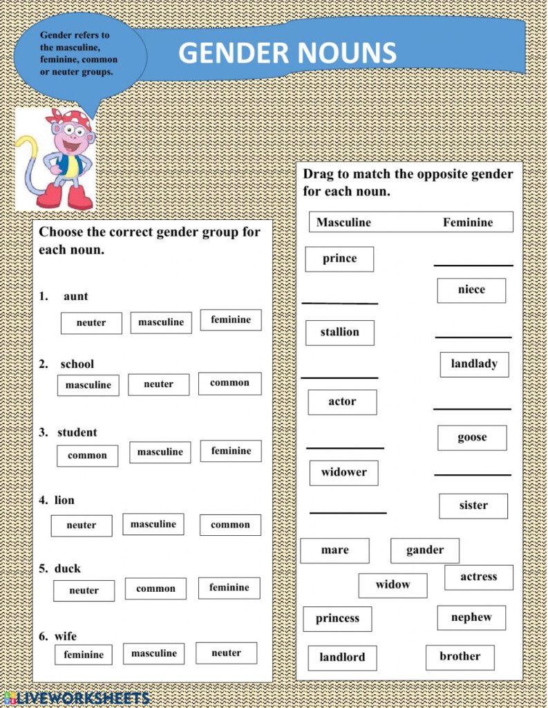  The Gender Of Nouns Worksheet Free Download Gmbar co