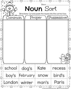 1st Grade Math And Literacy Worksheets For February Possessive Nouns ...