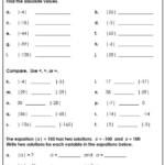 Absolute Value Equations Worksheet Fabad