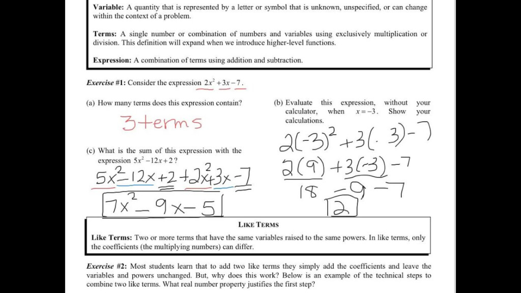 Common Core Math Worksheets Algebra 2 Common Core Worksheets