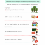 Common Proper Noun Matching Worksheet Common And Proper Nouns