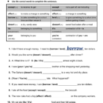 Commonly Confused Words Worksheet