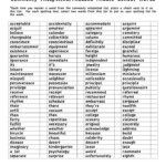 Commonly Misspelled Words Worksheet Commonly Misspelled Words Middle