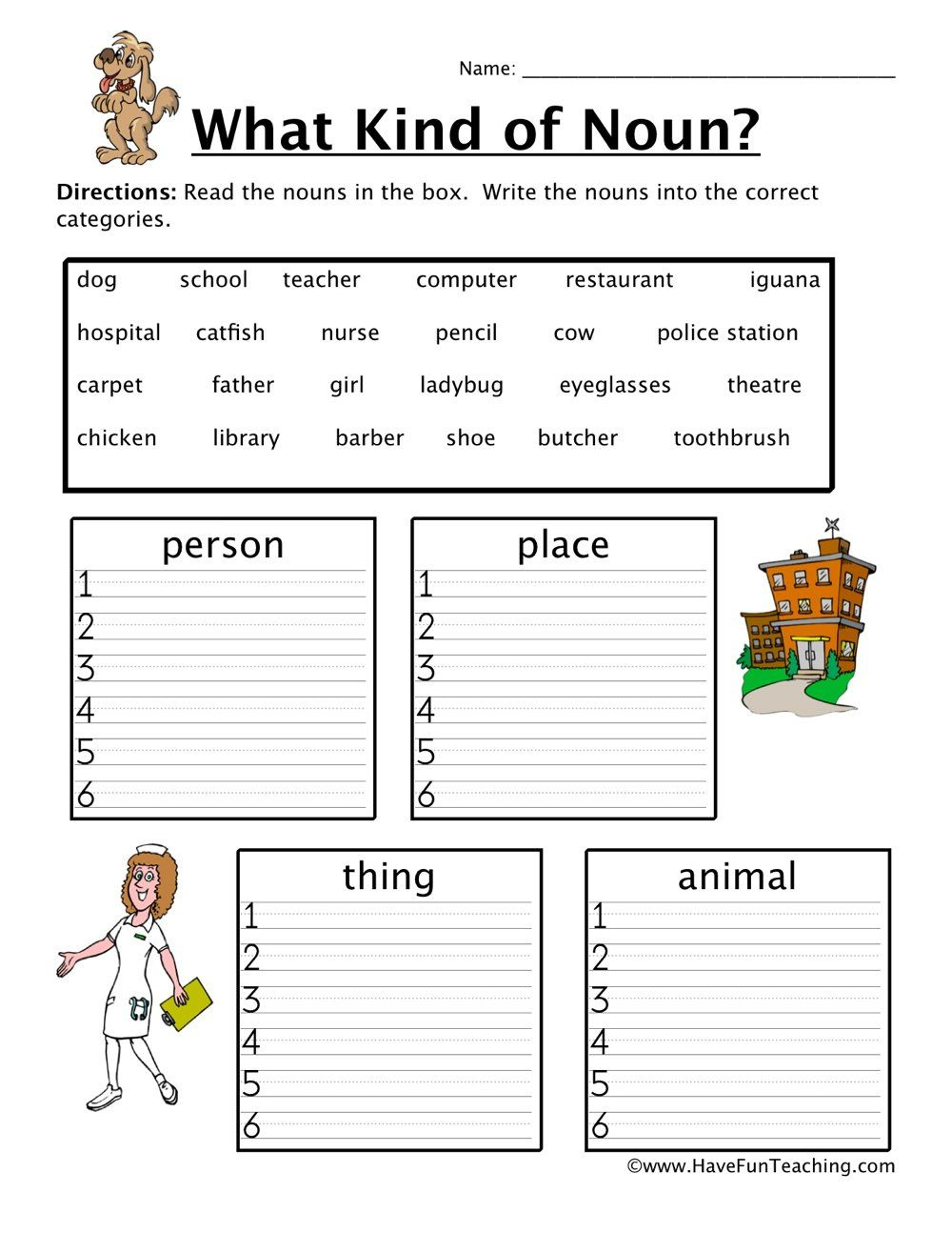 Noun Sorting Worksheet Have Fun Teaching Nouns Worksheet Nouns Noun Sorting Worksheet Have Fun Teaching Nouns Worksheet Nouns