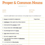 Proper Nouns Worksheet 25nd Grade